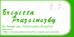 brigitta pruzsinszky business card